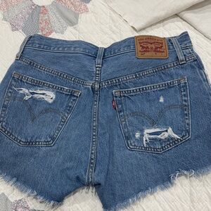Levi's Women's Distressed Blue Jean Shorts